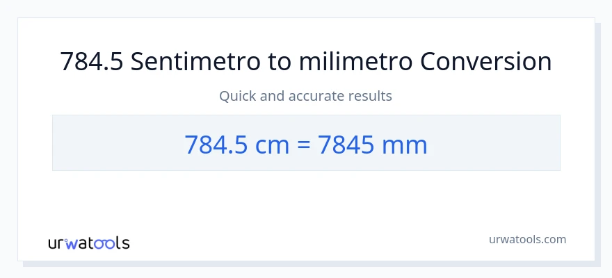 784.5 Mga Sentimetro patungong milimetro na conversion