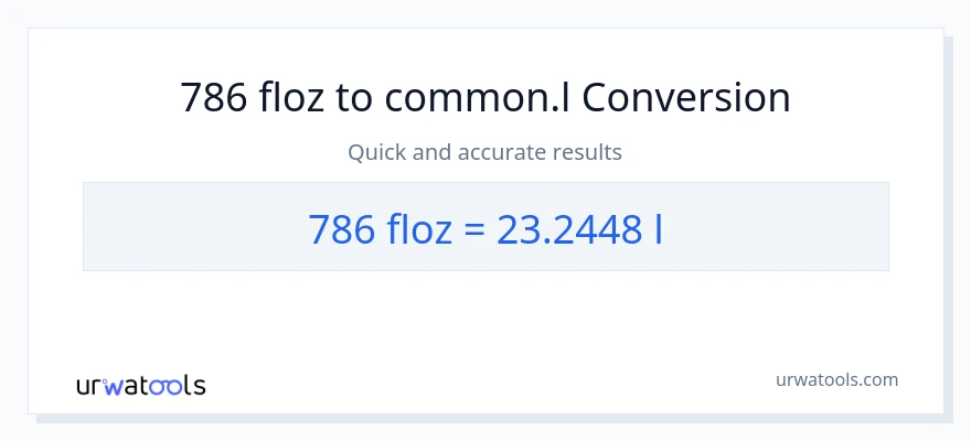 786 mga onsa ng likido patungong Liters na conversion