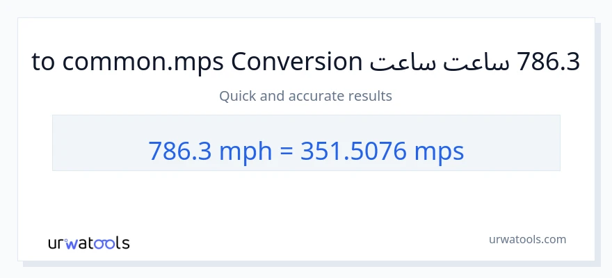 786.3 په ساعت کې میلونه ته Meters Per Second بدلون