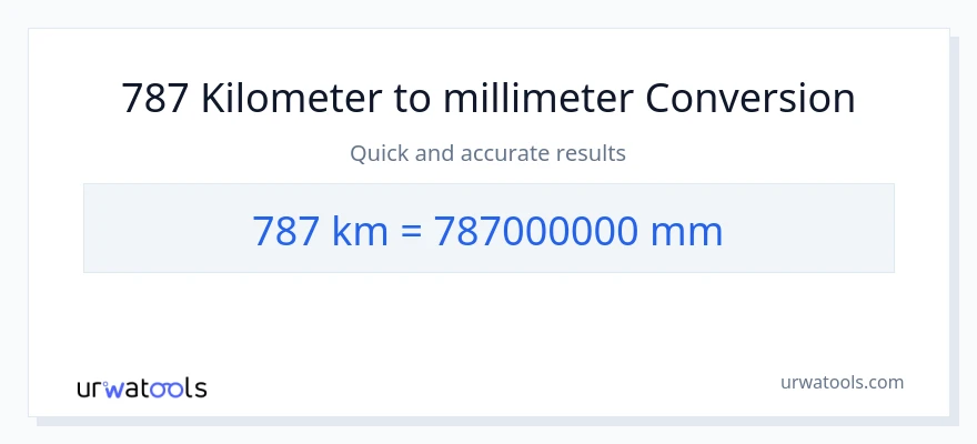 787 Kilometers to millimeters conversion