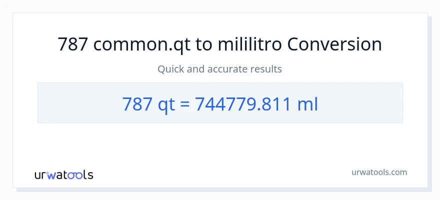 787 Quarts patungong mga mililitro na conversion
