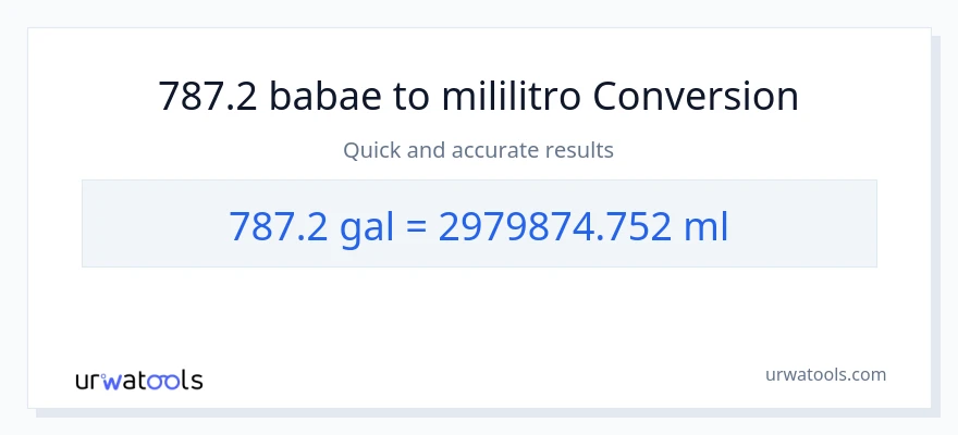 787.2 Mga galon patungong mga mililitro na conversion