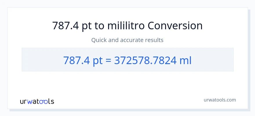 787.4 Pints patungong mga mililitro na conversion