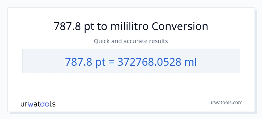 787.8 Pints patungong mga mililitro na conversion