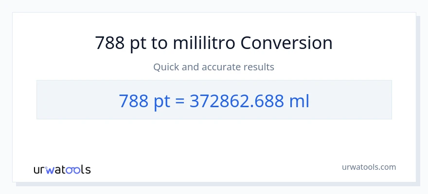 788 Pints patungong mga mililitro na conversion