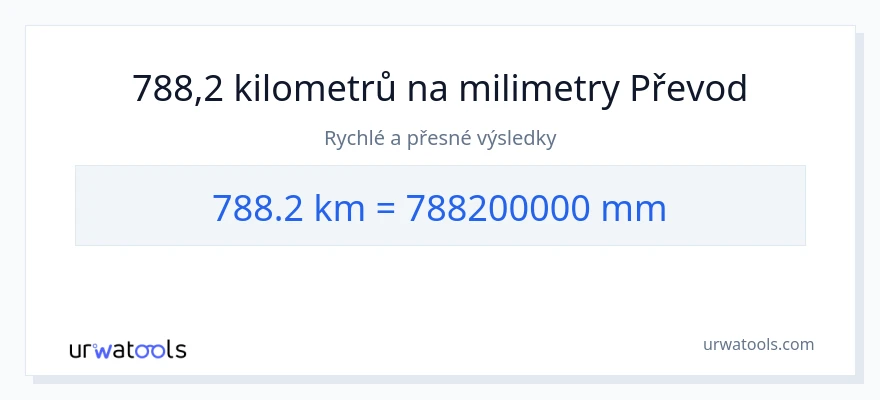 Konverze z kilometry na milimetry: 788.2