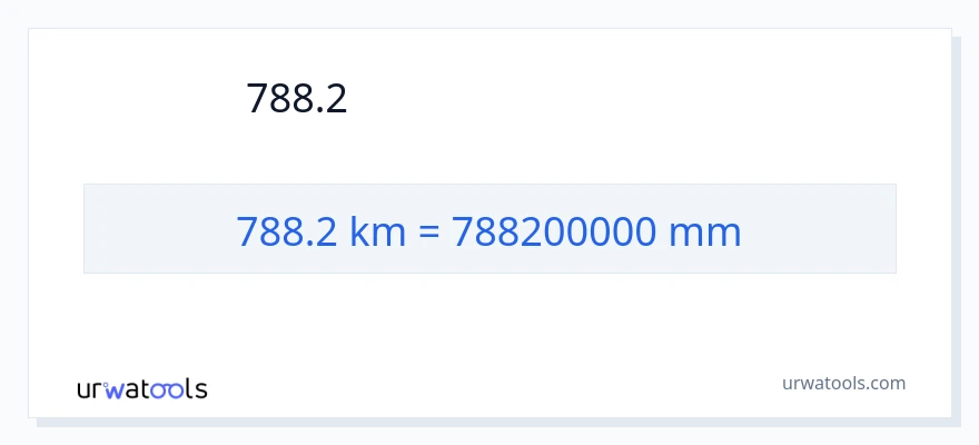 788.2 キロメートル から ミリメートル への変換