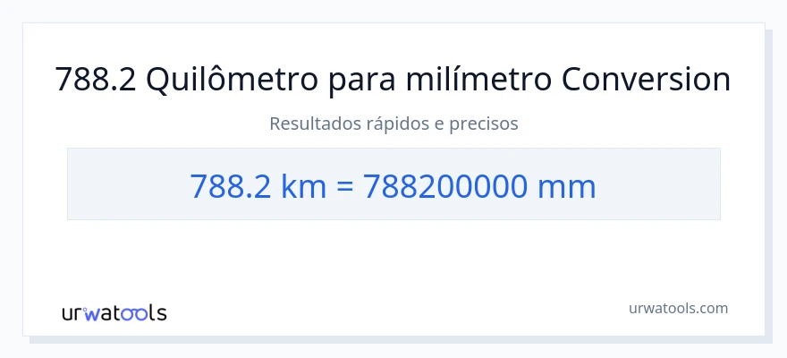 Conversão de 788.2 quilômetros para milímetros