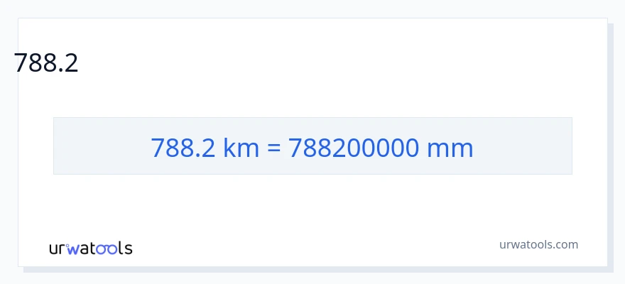 788.2 కిలోమీటర్లు నుండి మిల్లీమీటర్లు కు మార్పిడి