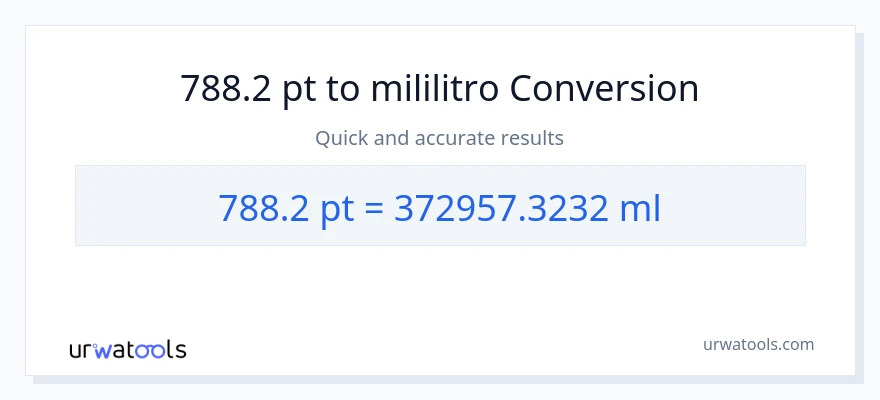 788.2 Pints patungong mga mililitro na conversion