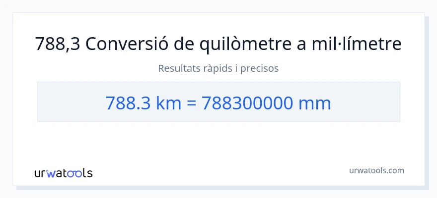 Conversió de 788.3 quilòmetres a mil·límetres