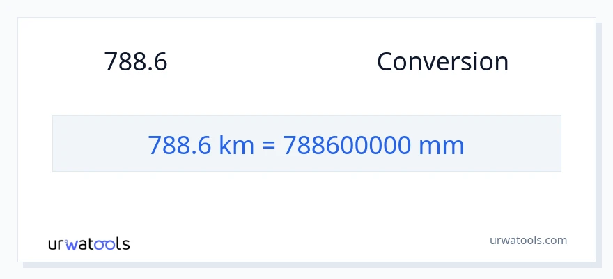 การแปลง 788.6 กิโลเมตร เป็น มิลลิเมตร