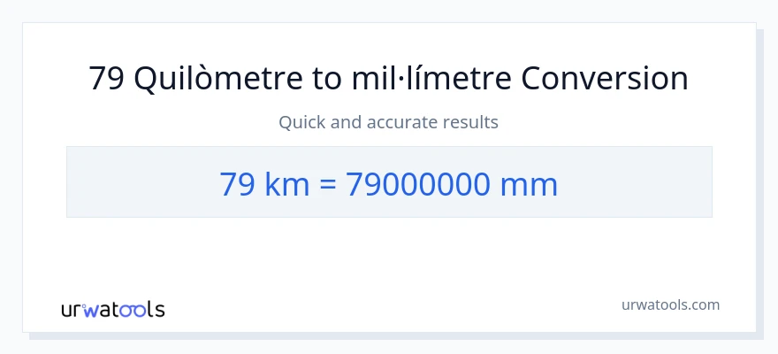 Conversió de 79 Quilòmetres a mil·límetres