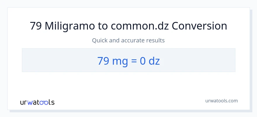 79 miligramo patungong Dzs na conversion