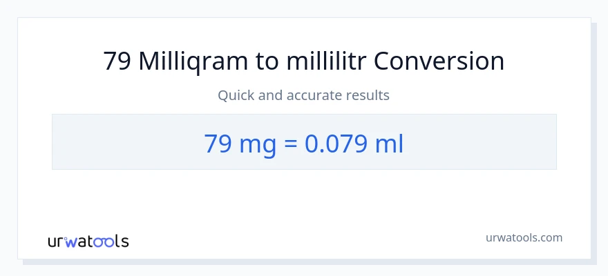 79 milliqram-dən millilitr-ə çevrilmə