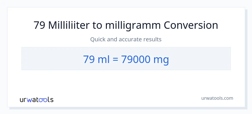 79 milliliitrid konversioon milligrammi-ks