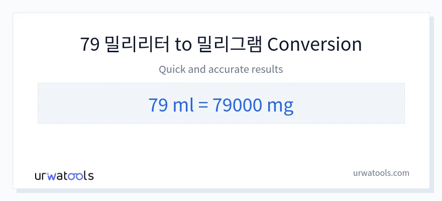 79 밀리리터에서 밀리그램으로의 변환