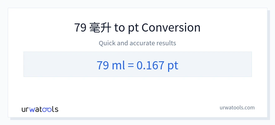 79 毫升 到 Pints 轉換