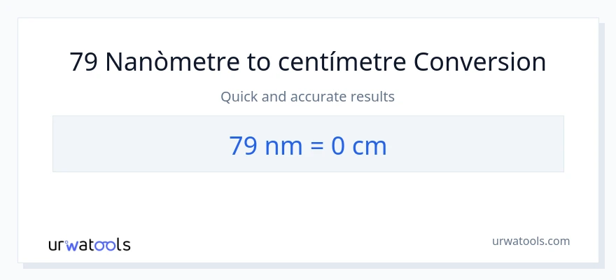 Conversió de 79 nanòmetres a Centímetres
