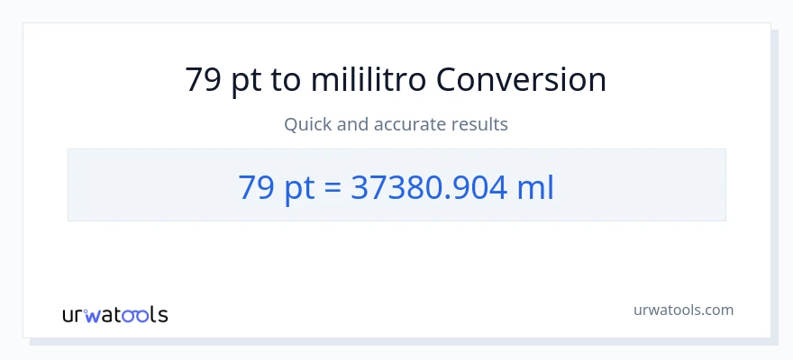 79 Pints patungong mga mililitro na conversion