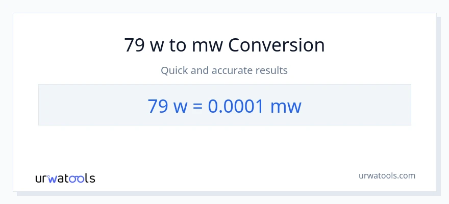 Conversió de 79 watts a megawatts
