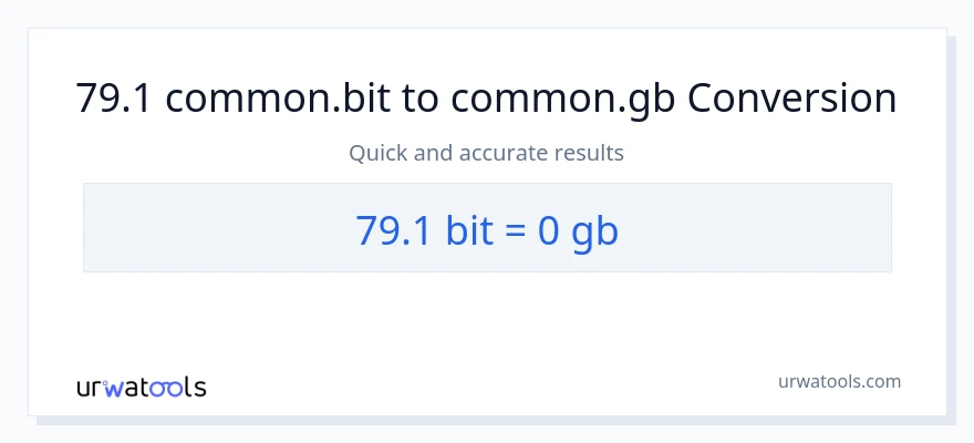 79.1 Bits patungong Gigabytes na conversion