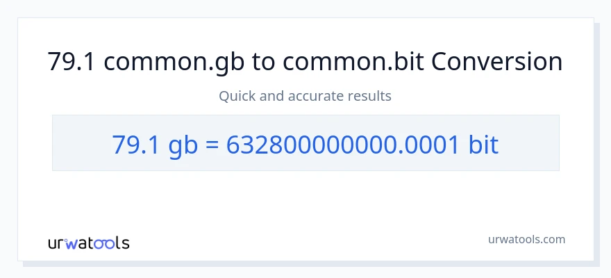 79.1 Gigabytes patungong Bits na conversion