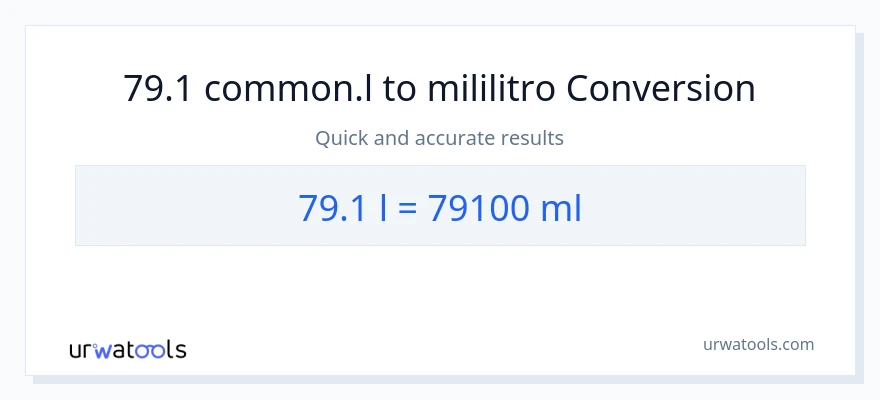 79.1 Liters patungong mga mililitro na conversion