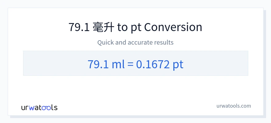 79.1 毫升 到 Pints 轉換
