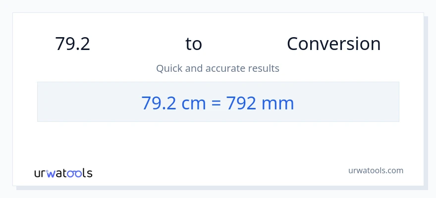 การแปลง 79.2 เซนติเมตร เป็น มิลลิเมตร