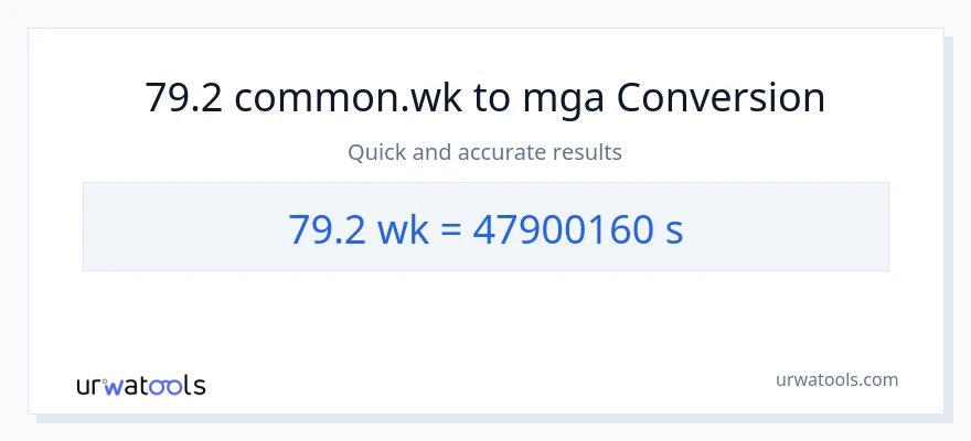 79.2 Mga Linggo patungong Segundo na conversion