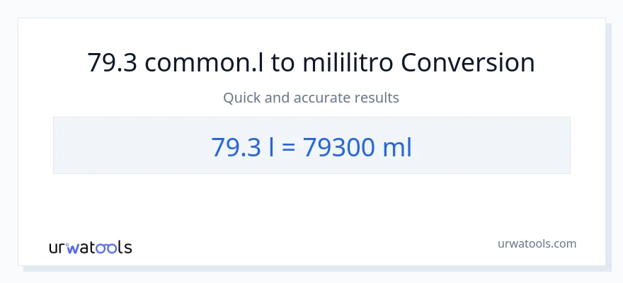 79.3 Liters patungong mga mililitro na conversion