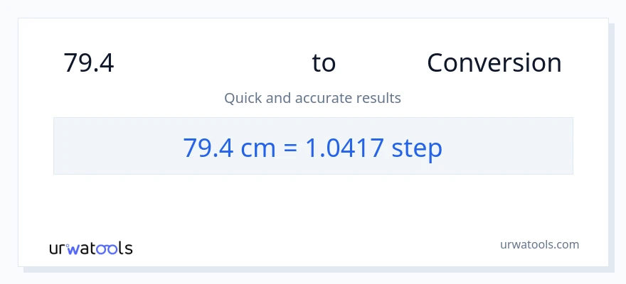 79.4 സെന്റീമീറ്ററുകൾ ൽ നിന്ന് പടികൾ ലേക്ക് പരിവർത്തനം
