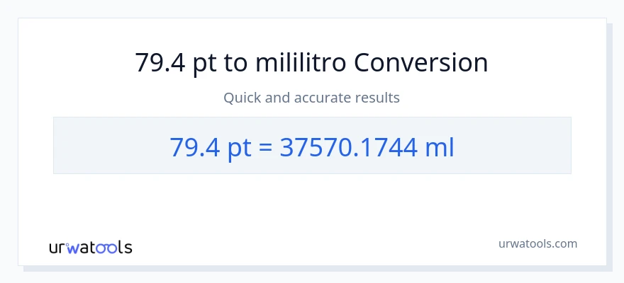 79.4 Pints patungong mga mililitro na conversion