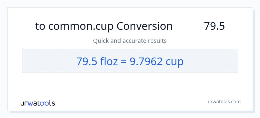 تبدیل 79.5 اونس مایع به فنجان‌ها