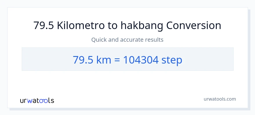 79.5 Kilometro patungong mga hakbang na conversion