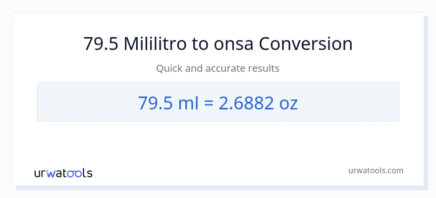 79.5 mga mililitro patungong Mga onsa na conversion