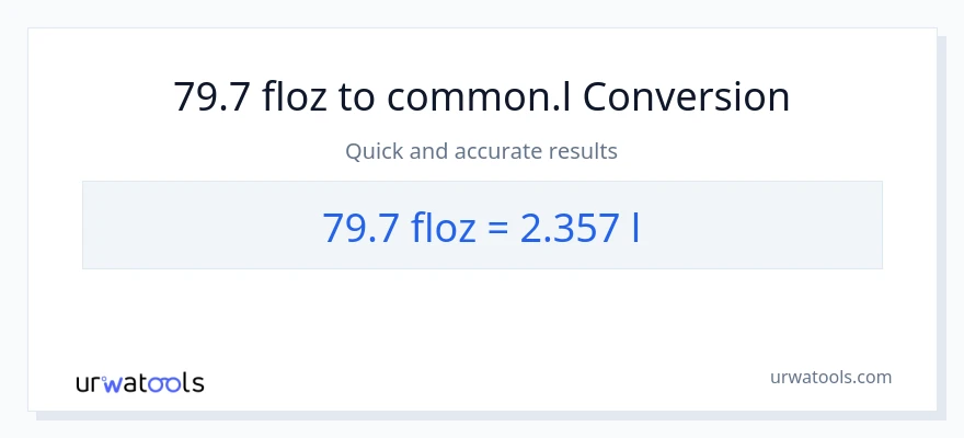Conversió de 79.7 unces fluides a Liters