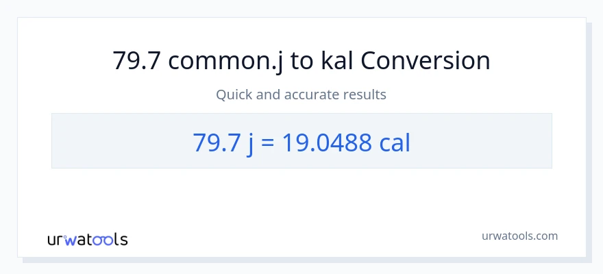 79.7 mga joule patungong mga kaloriya na conversion