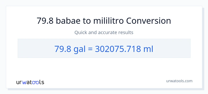 79.8 Mga galon patungong mga mililitro na conversion