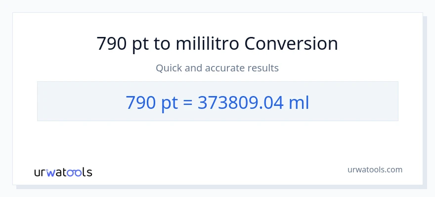 790 Pints patungong mga mililitro na conversion