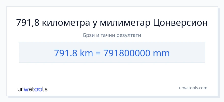 Конверзија од километри до милиметри: 1}