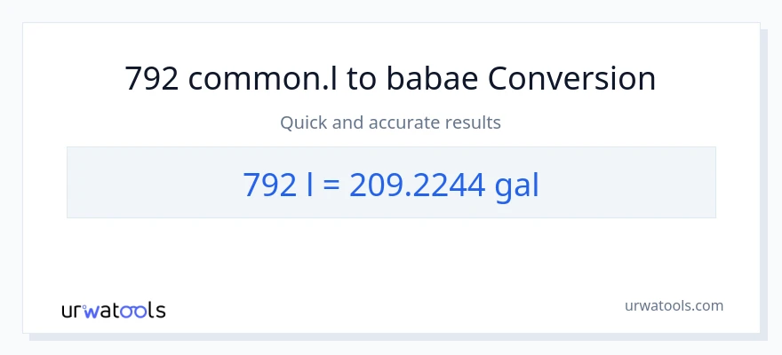 792 Liters patungong Mga galon na conversion
