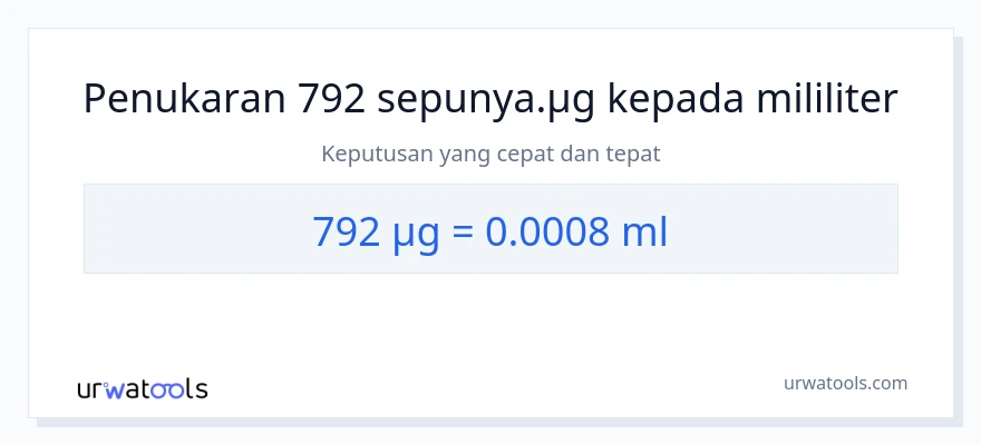 792 micrograms to mililiter conversion