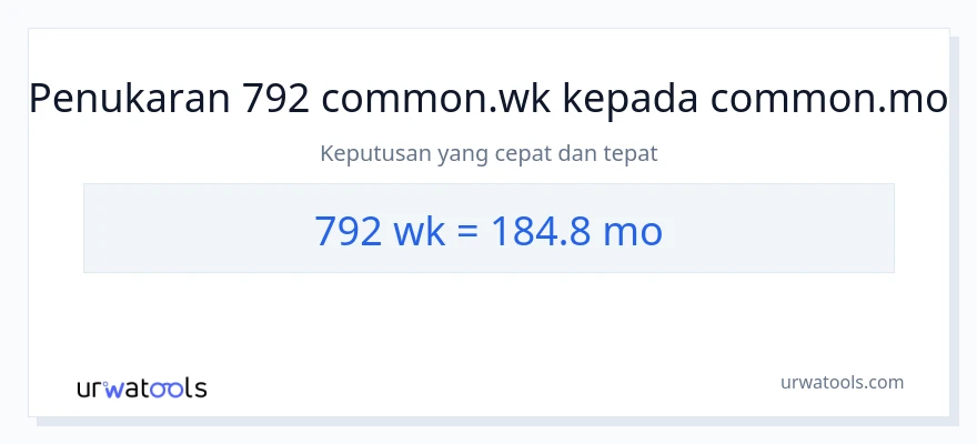 792 Weeks to Months conversion