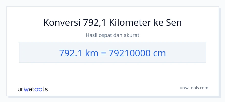 Konversi 792.1 kilometer ke Sentimeter