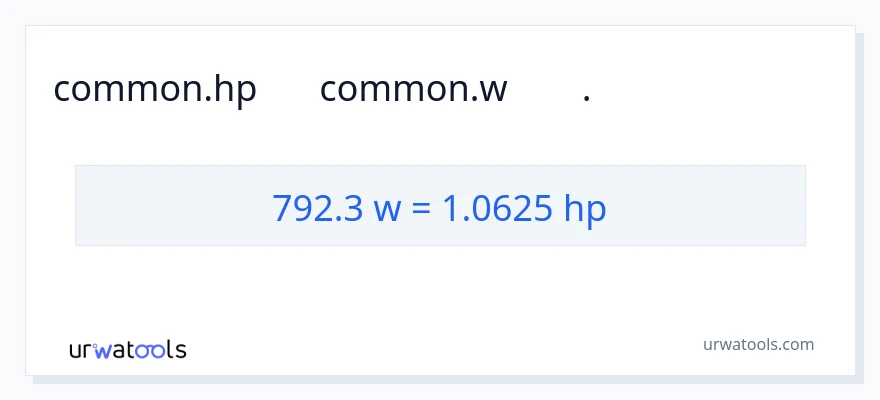 تبدیل 792.3 وات به اسب بخار