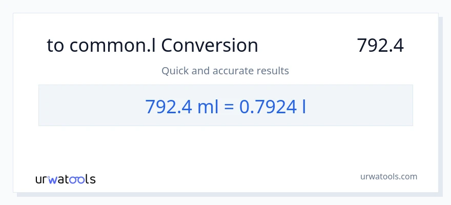 تبدیل 792.4 میلی‌لیتر به Liters