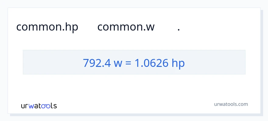 تبدیل 792.4 وات به اسب بخار