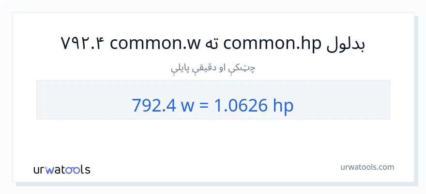 792.4 واټونه ته هارس پاور بدلون